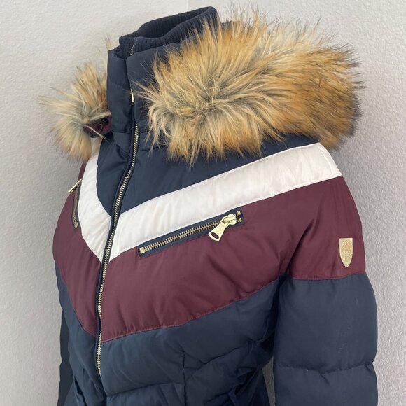 Vince Camuto Womens Medium Faux Fur Hooded Down Feather Fill Coat Puffer Jacket - Picture 3 of 16